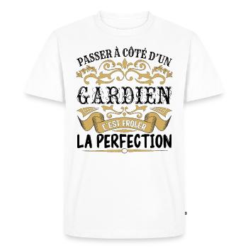 Gardien | le Meilleur cadeau Gardien - T-shirt Premium bio Homme - blanc - Devant - Nico (187cm)