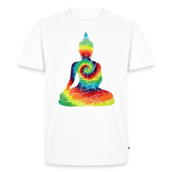 Vintage Tie Dye Buddha For Buddism Beliver - Men's Premium Organic T-Shirt - white - Front - Nico (187cm)