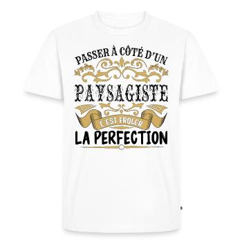 Paysagiste | le Meilleur cadeau Paysagiste - T-shirt Premium bio Homme - blanc - Devant - Nico (187cm)