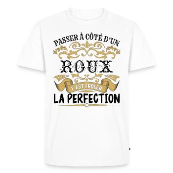 Roux | le Meilleur cadeau Roux - T-shirt Premium bio Homme - blanc - Devant - Nico (187cm)