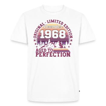 Original December 1968 54th Birthday Gift - Men's Premium Organic T-Shirt - white - Front - Nico (187cm)
