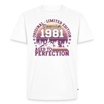Original December 1981 41st birthday gift - Men's Premium Organic T-Shirt - white - Front - Nico (187cm)