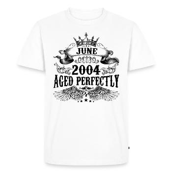 2004 | June Aged Perfectly 2004 birthday gift - T-shirt Premium bio Homme - blanc - Devant - Nico (187cm)