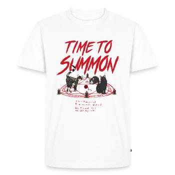 Time to summon cats - Men's Premium Organic T-Shirt - white - Front - Nico (187cm)
