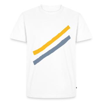 Stripe Decoration - Colors Selectable / Vector Graphics - Men's Premium Organic T-Shirt - white - Front - Nico (187cm)