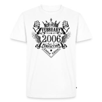 Vintage Février 2006 Février 2006 né en Février - T-shirt Premium bio Homme - blanc - Devant - Nico (187cm)