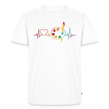 Painter Heartbeat For Painter - Men's Premium Organic T-Shirt - white - Front - Nico (187cm)