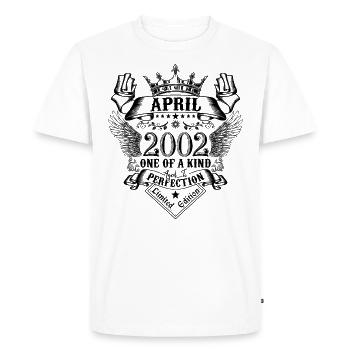 Anniversaire Avril 2002 né en Avril 2002 - T-shirt Premium bio Homme - blanc - Devant - Nico (187cm)