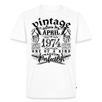 Anniversaire 1974 Avril 1974 ! né en Avril 1974 - T-shirt Premium bio Homme - blanc - Devant - Nico (187cm)