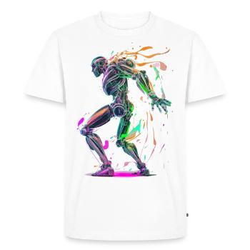 Robot dansant - T-shirt Premium bio Homme - blanc - Devant - Nico (187cm)