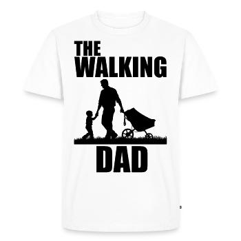 THE WALKING DAD - Ideal Father Gift - Men's Premium Organic T-Shirt - white - Front - Nico (187cm)