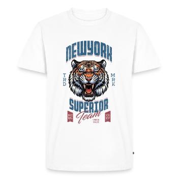 New York Tiger - T-shirt Premium bio Homme - blanc - Devant - Nico (187cm)
