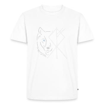 Viking Wolf - Ghost - Men's Premium Organic T-Shirt - white - Front - Nico (187cm)