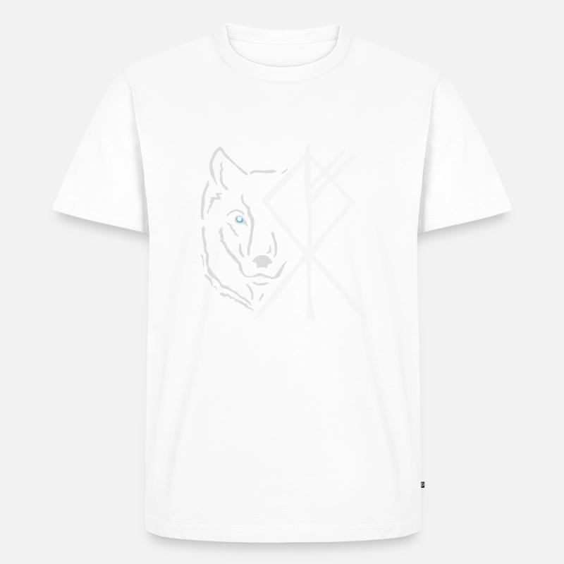 Viking Wolf - Geist - Männer Premium Bio T-Shirt - Weiß