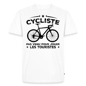 Cycliste Cadeau Humour Personnalisé - T-shirt Premium bio Homme - blanc - Devant - Nico (187cm)