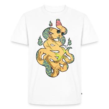 Hebi - Serpent - T-shirt Premium bio Homme - blanc - Devant - Nico (187cm)