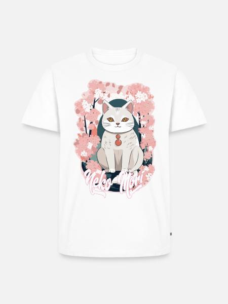 NekoMori Sakura - Männer Premium Bio T-Shirt - Weiß