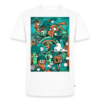 party 1- 25 - Men's Premium Organic T-Shirt - white - Front - Nico (187cm)