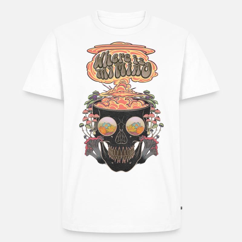 Magic Mushrooms - Männer Premium Bio T-Shirt - Weiß