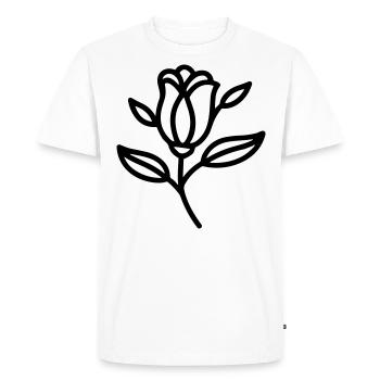 Pink Flower - Men's Premium Organic T-Shirt - white - Front - Nico (187cm)