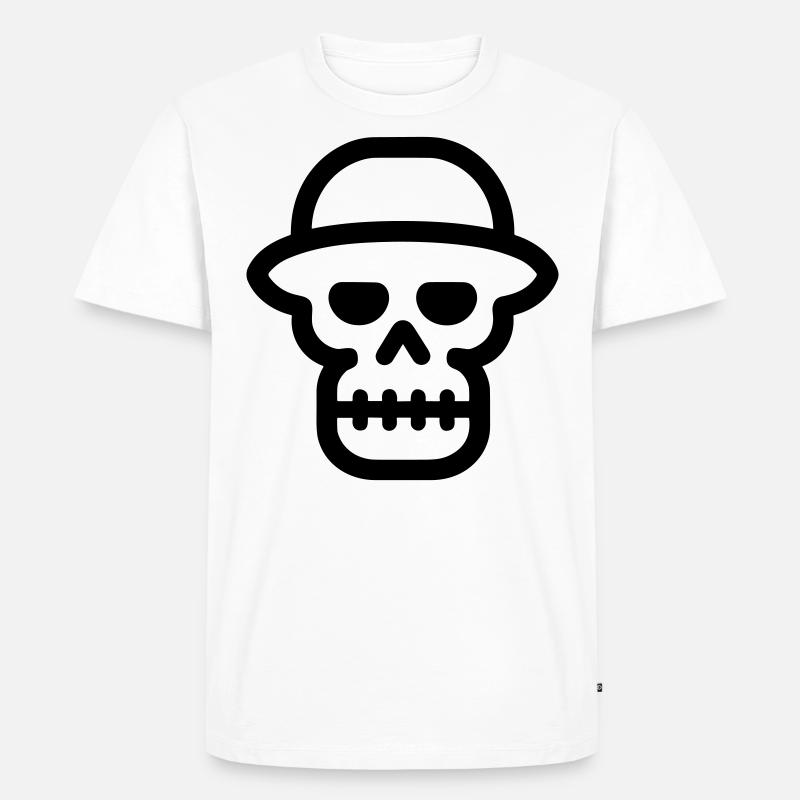 Schädel - Männer Premium Bio T-Shirt - Weiß