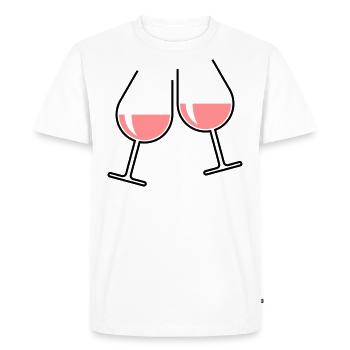 2 Rosé Wine Glasses (Cheers / Bulbous / Open / 2C) - Men's Premium Organic T-Shirt - white - Front - Nico (187cm)