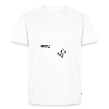 future is in our hands - Men's Premium Organic T-Shirt - white - Front - Nico (187cm)