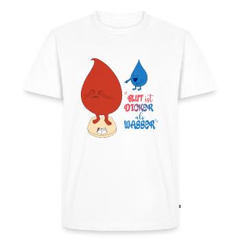 blood is thicker than water - Men's Premium Organic T-Shirt - white - Front - Nico (187cm)