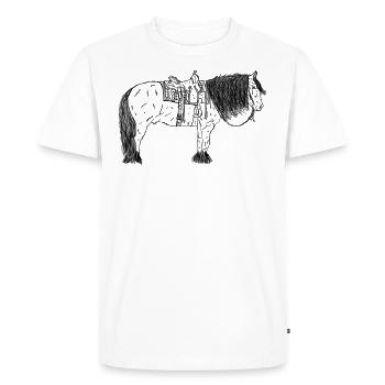 Horse with saddle - Men's Premium Organic T-Shirt - white - Front - Nico (187cm)