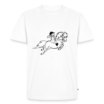 cavalière de poney - T-shirt Premium bio Homme - blanc - Devant - Nico (187cm)