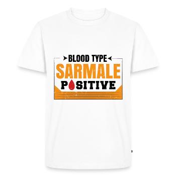 Groupe sanguin Sarmale positif - T-shirt Premium bio Homme - blanc - Devant - Nico (187cm)