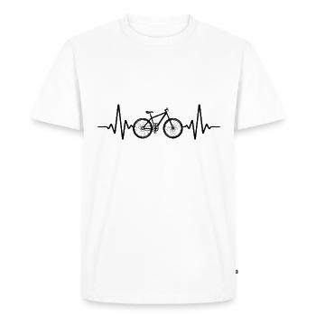 Heartbeat Bicycle - Men's Premium Organic T-Shirt - white - Front - Nico (187cm)