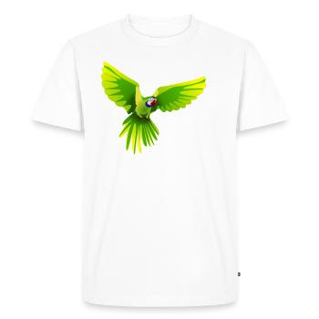 Macaw flying green - green macaw flying - Men's Premium Organic T-Shirt - white - Front - Nico (187cm)