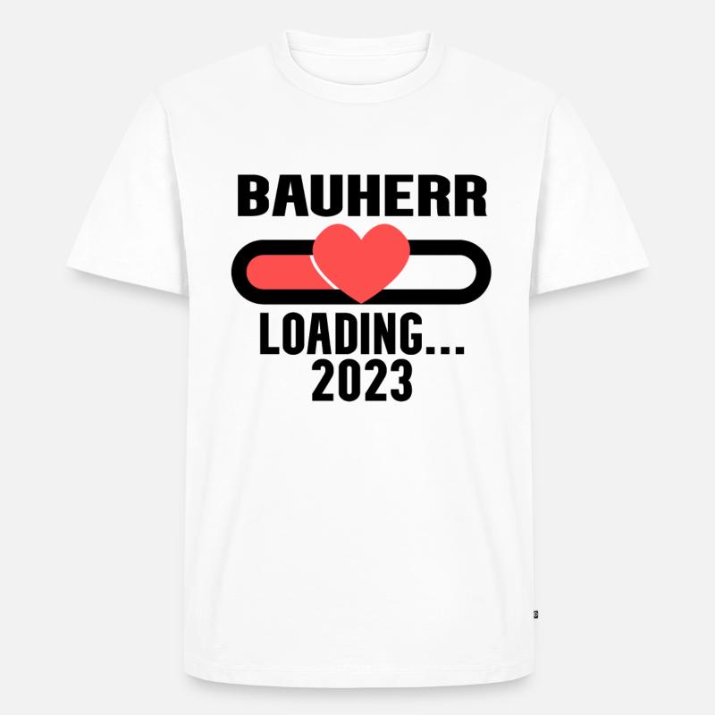 Bauherr 2023 Loading - Männer Premium Bio T-Shirt - Weiß