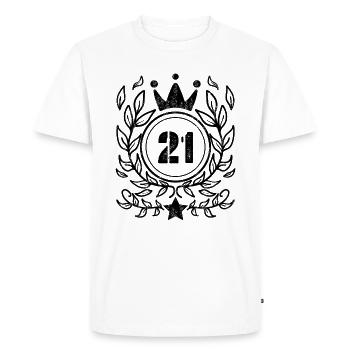 Couronne de 21 ans - 21 ans - T-shirt Premium bio Homme - blanc - Devant - Nico (187cm)