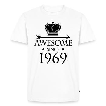 Né en 1969 - Fantastique depuis 1969 - T-shirt Premium bio Homme - blanc - Devant - Nico (187cm)
