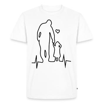 Father daughter heartbeat - Men's Premium Organic T-Shirt - white - Front - Nico (187cm)
