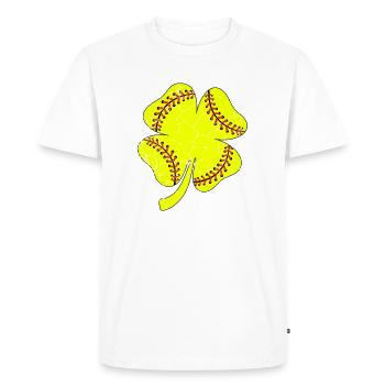 Baseball St Patricks Day, trèfle feuille, trèfle - T-shirt Premium bio Homme - blanc - Devant - Nico (187cm)