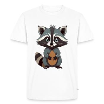 Raccoon - Men's Premium Organic T-Shirt - white - Front - Nico (187cm)