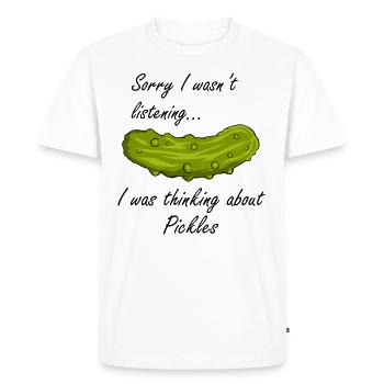 Penser à Pickles Food Lover Concombre - T-shirt Premium bio Homme - blanc - Devant - Nico (187cm)