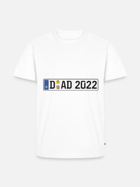 DAD 2022 Auto Kennzeichen Düsseldorf Vater Papa - Männer Premium Bio T-Shirt - Weiß