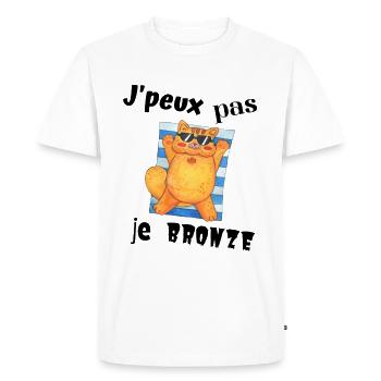 j peux pas je bronze - T-shirt Premium bio Homme - blanc - Devant - Nico (187cm)