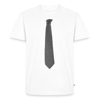 Grey Tie - Men's Premium Organic T-Shirt - white - Front - Nico (187cm)