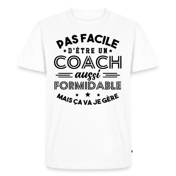 Cadeau Formidable pour Coach Formidable - T-shirt Premium bio Homme - blanc - Devant - Nico (187cm)
