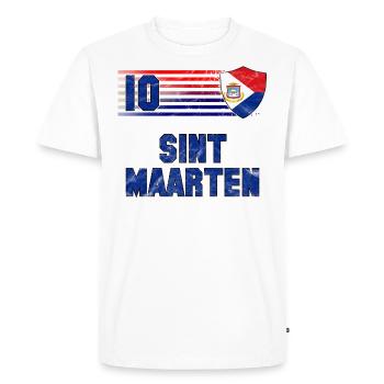 Sint Maarten Football Team - Men's Premium Organic T-Shirt - white - Front - Nico (187cm)