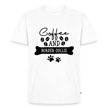 Coffee and Border Collie - Männer Premium Bio T-Shirt - Weiß - Vorne - Nico (187cm)