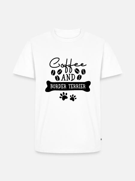 Coffee and Border Terrier - Men's Premium Organic T-Shirt - white