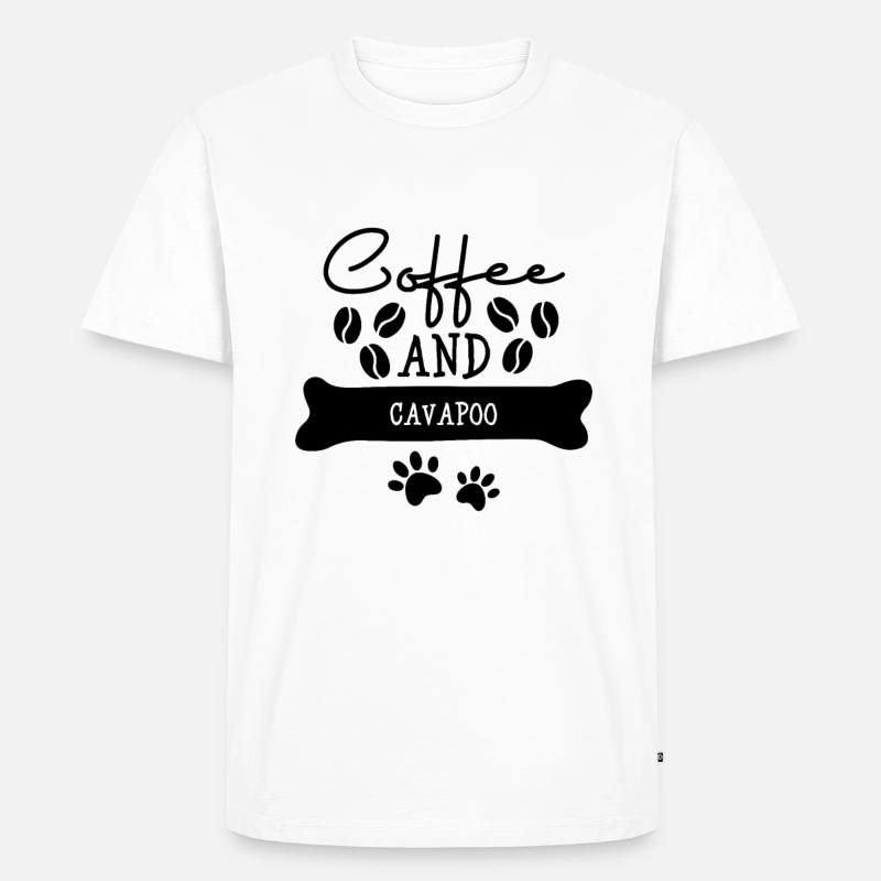 Coffee and cavapoo - Männer Premium Bio T-Shirt - Weiß