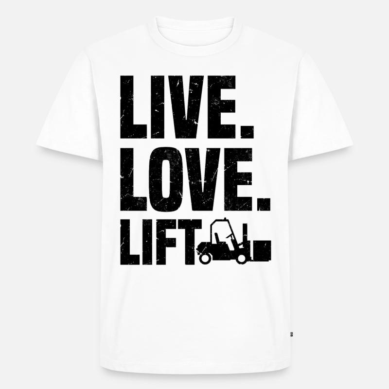 Gabelstaplerfahrer | Gabelstapler Beruf Geschenke - Männer Premium Bio T-Shirt - Weiß