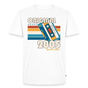 18 Birthday Man Woman Cassette May Vintage 2005 - Men's Premium Organic T-Shirt - white - Front - Nico (187cm)